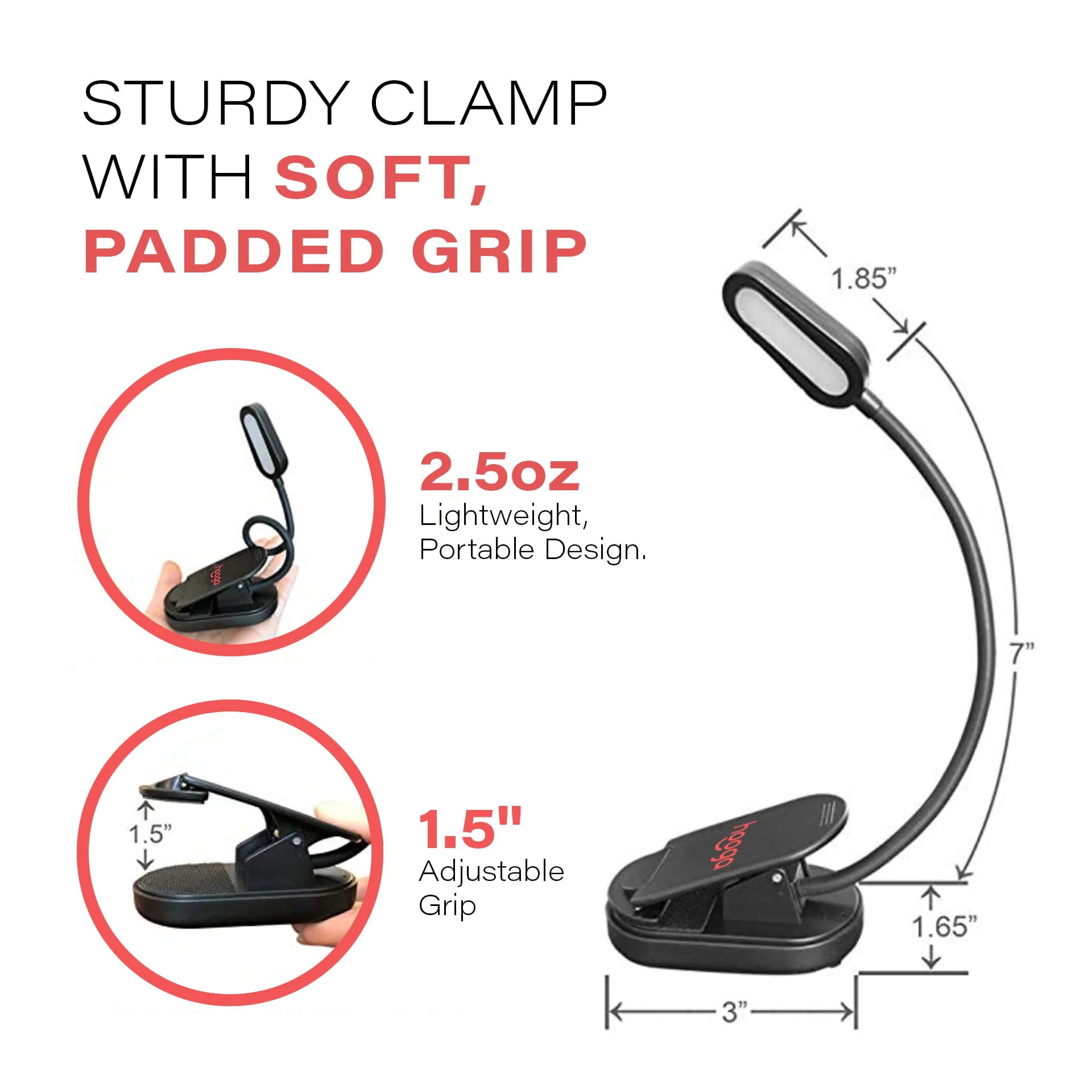 Red Clip-On Book Light - Image 4